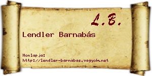 Lendler Barnabás névjegykártya